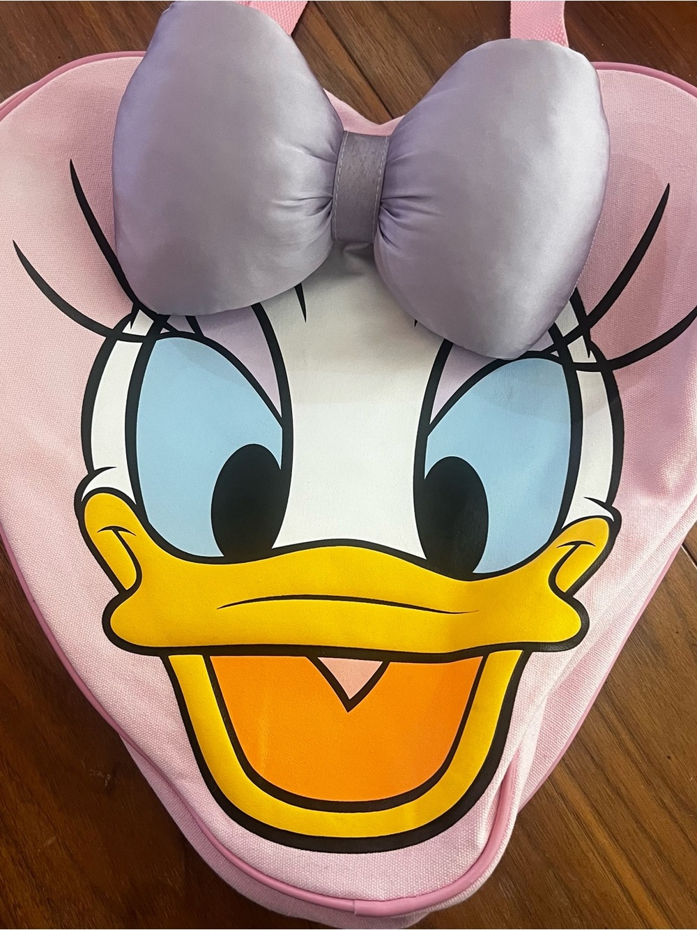 Disney Parks Daisy Duck Heart-Shaped Canvas Tote– Large Pink & Purple Shopper